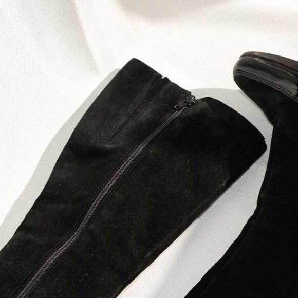 La Canadienne Black Suede Heeled Waterproof Boots Sz 7.5 - Picture 10 of 12